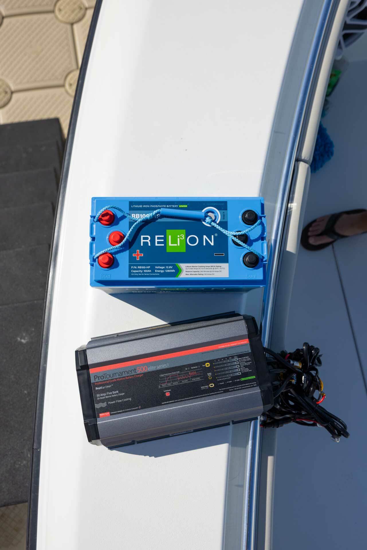 Pro mariner battery charger with RELiON lithium marine battery
