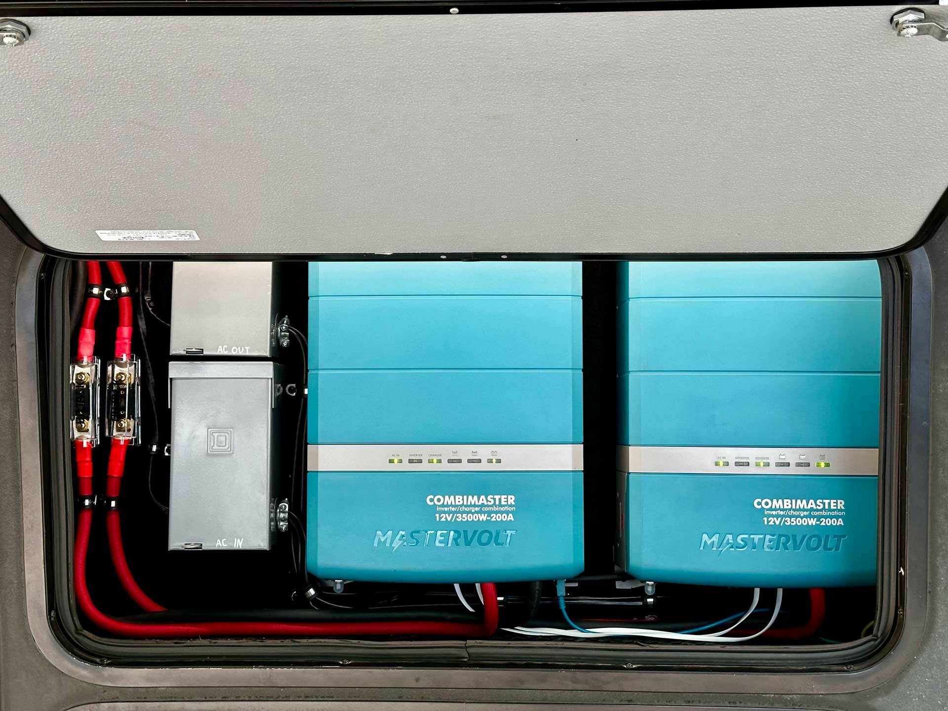 RV charger setup for Winn on the road