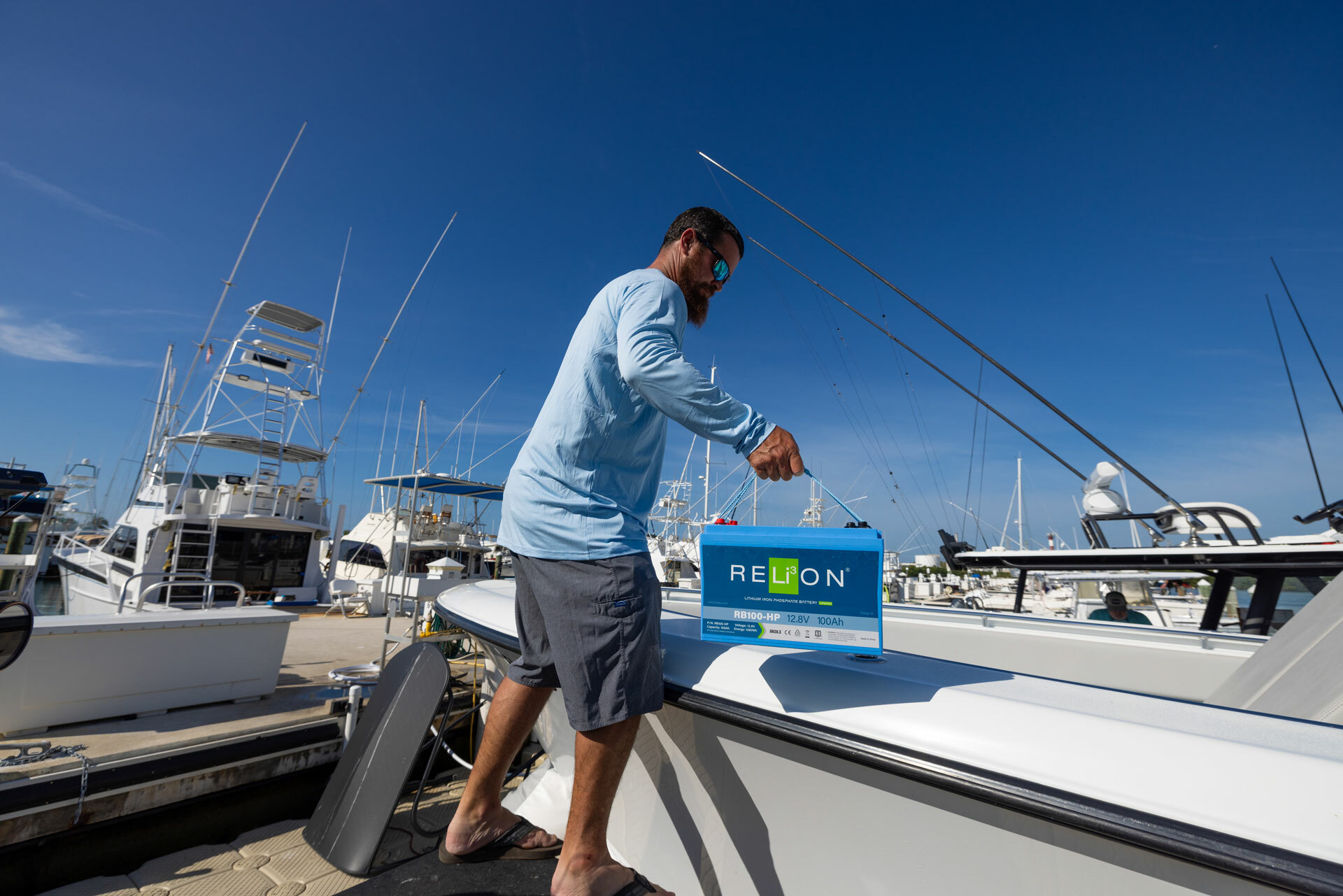 Lithium marine batteries for off-shore boats